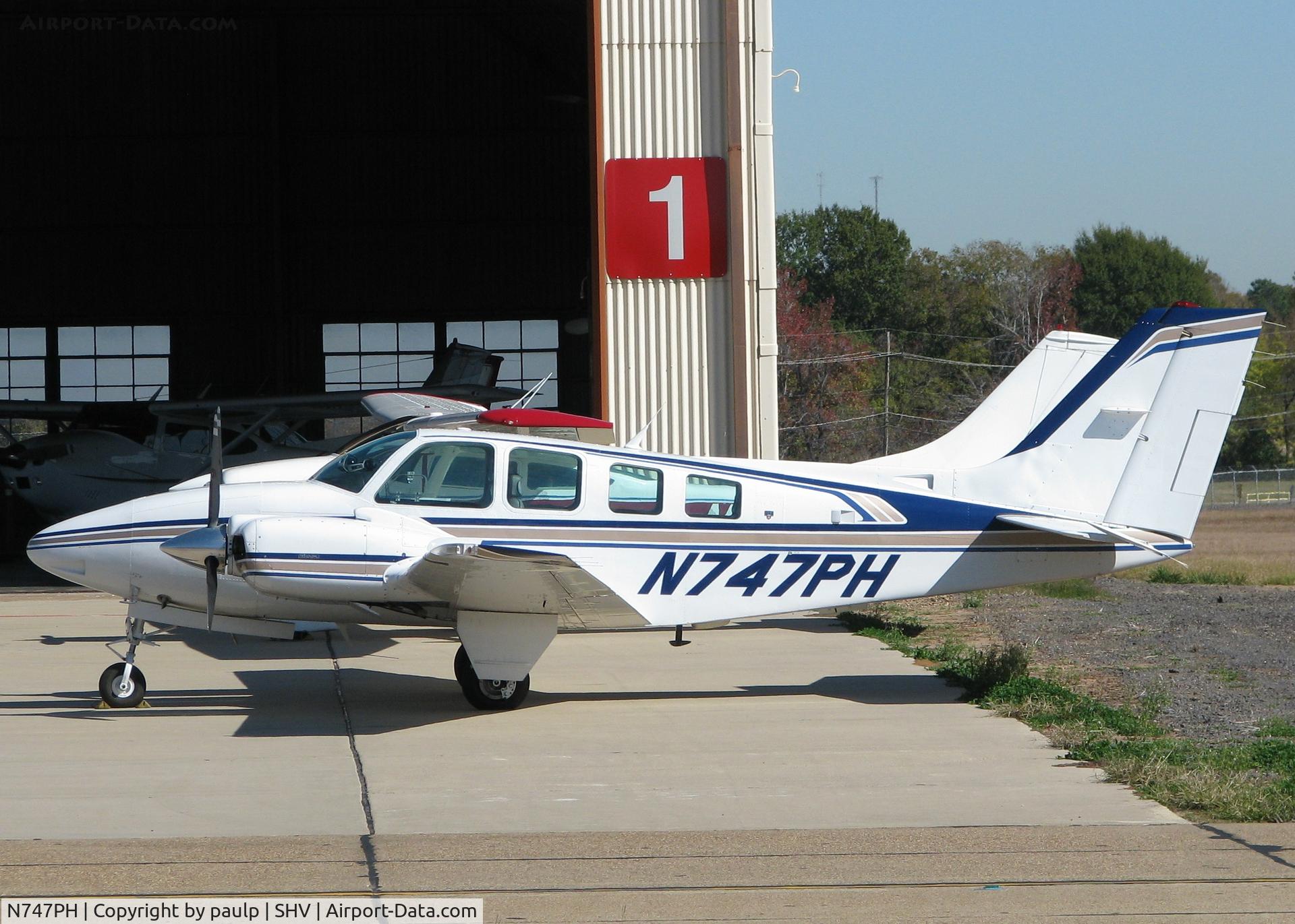 N747PH, 1988 Beech 58 Baron C/N TH-1533, Parked at Shreveport Regional.