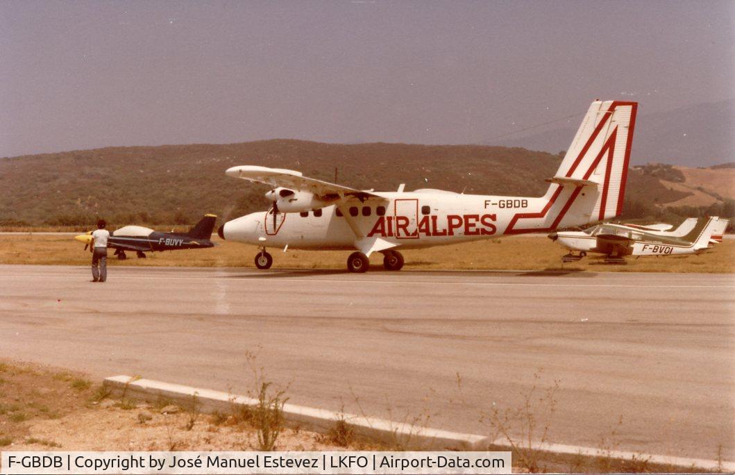 F-GBDB, 1978 De Havilland Canada DHC-6-300 Twin Otter C/N 574, Arrival at Propriano airport Corse 1979