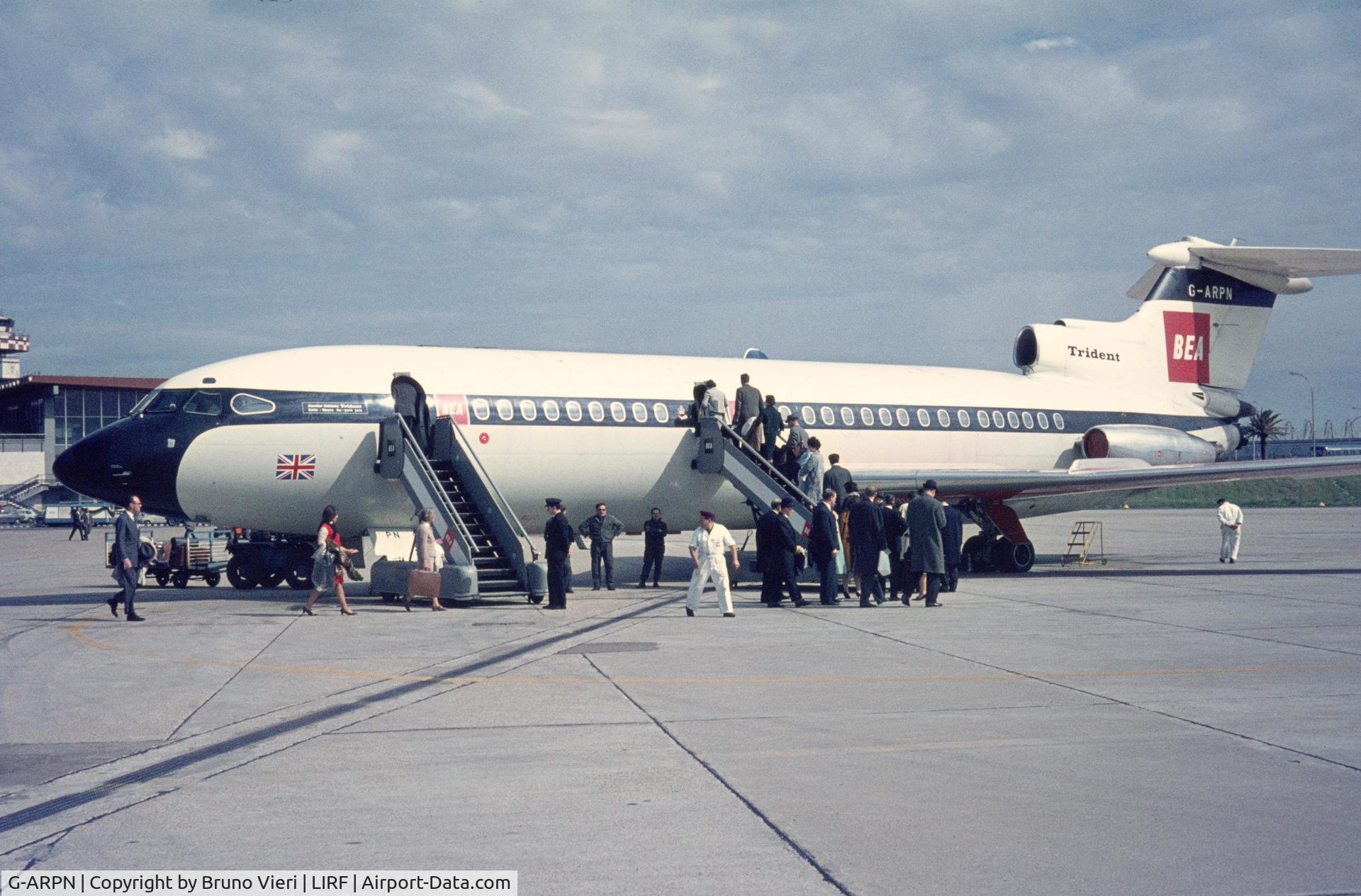G-ARPN, 1964 Hawker Siddeley HS-121 Trident 1C C/N 2115, Rome-London flight Feb 1966