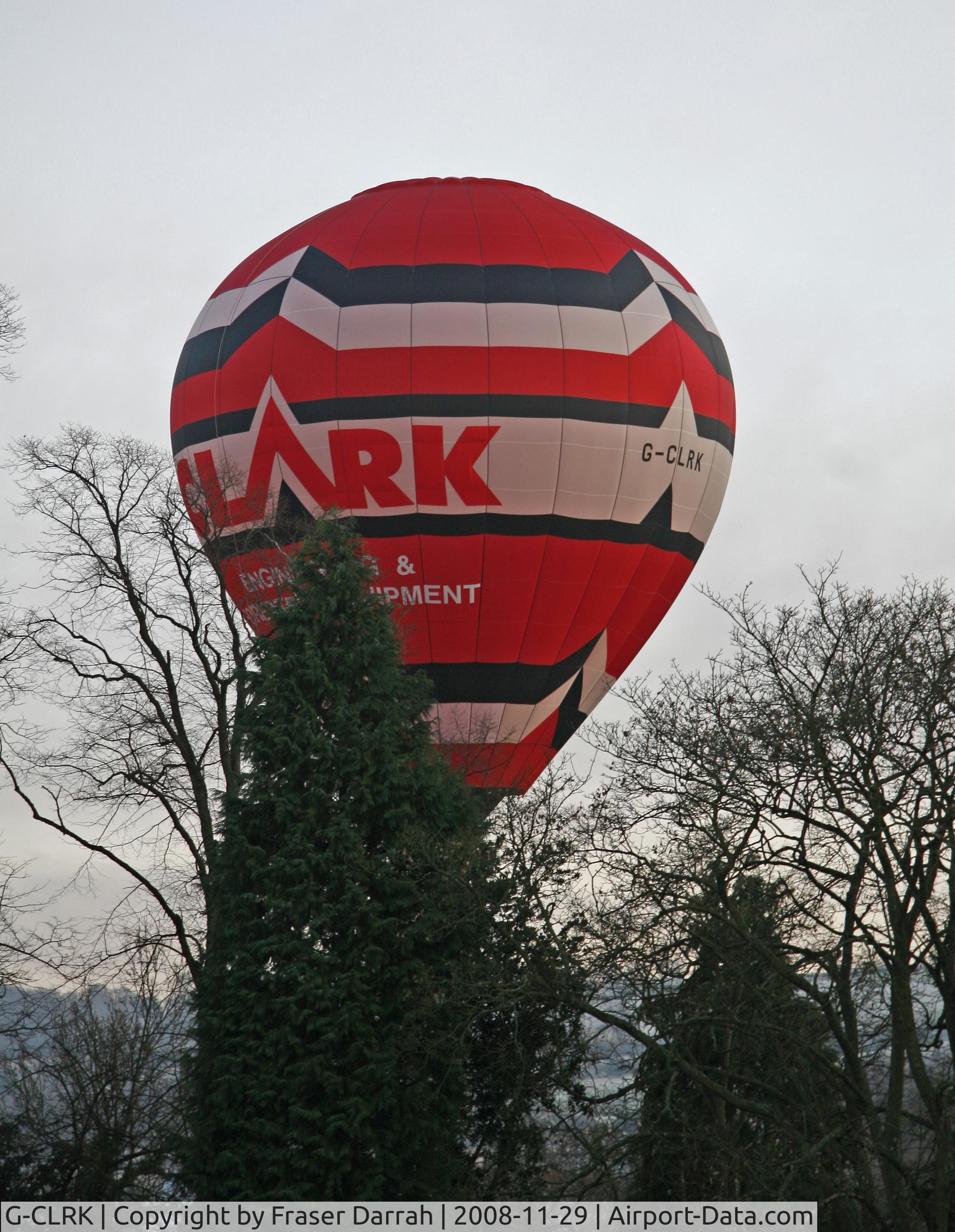 G-CLRK, 1998 Sky Balloons Ltd SKY 77-24 C/N 101, Close encounter over Hexham 29/11/08