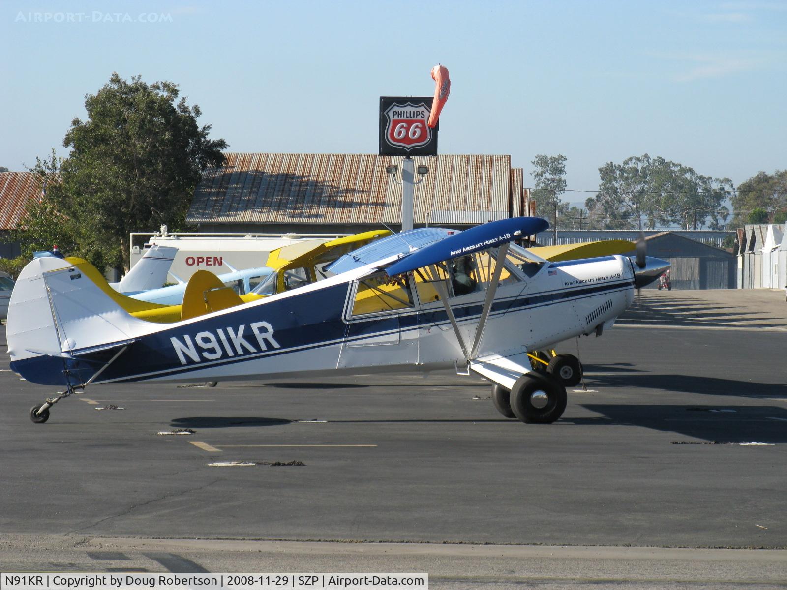 N91KR, 2003 Aviat A-1B Husky C/N 2240, 2003 Aviat Aircraft, Inc. A-1B HUSKY, Lycoming O-360 180 Hp, taxi after landing Rwy 22
