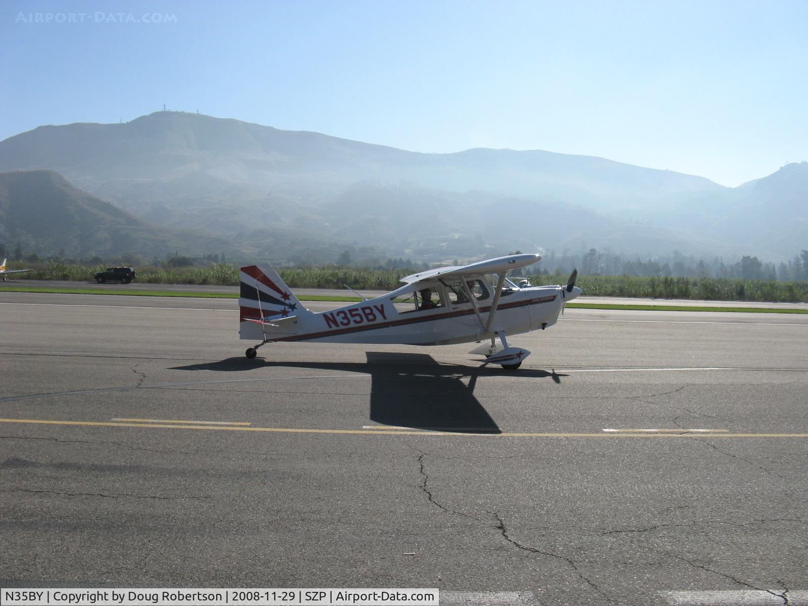 N35BY, 2005 American Champion 8KCAB Super Decathlon C/N 998-2005, 2005 American Champion 8KCAB SUPER DECATHLON, Lycoming AEIO-360-H1B 180 Hp, CS prop, landing roll Rwy 22