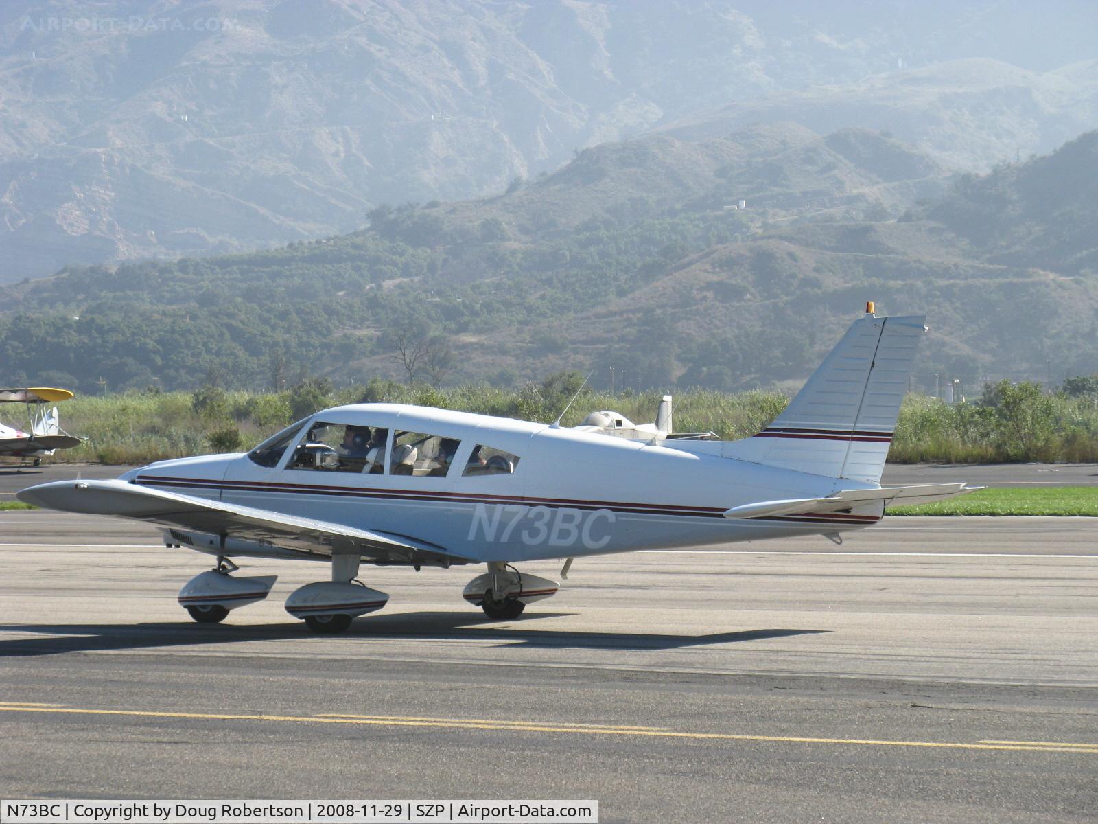N73BC, Piper PA-28-180 C/N 28-7305263, 1973 Piper PA-28-180 CHALLENGER, Lycoming O&VO-360 180 Hp, taxi back