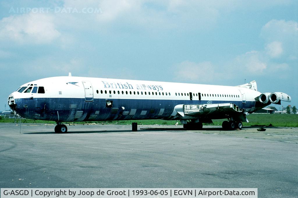 G-ASGD, 1965 BAC Super VC10 Srs 1151 C/N 854, In the early '80s the Royal Air Force bought this VC-10 and ZD232 was allotted. It became an instructional airframe however, as 8699M. After being stripped of all usable parts this aircraft was scrapped in 1994