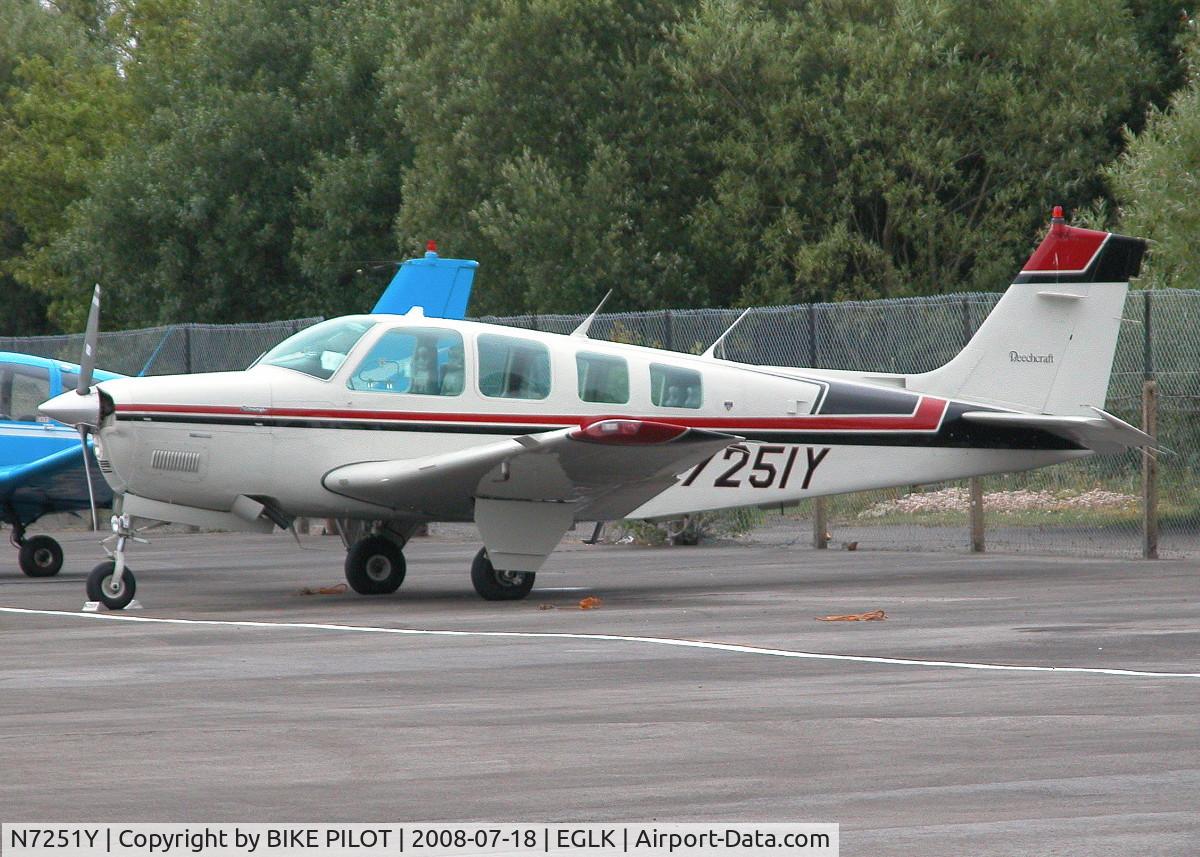 N7251Y, 1985 Beech A36 Bonanza 36 C/N E-2277, VISITING BEECH