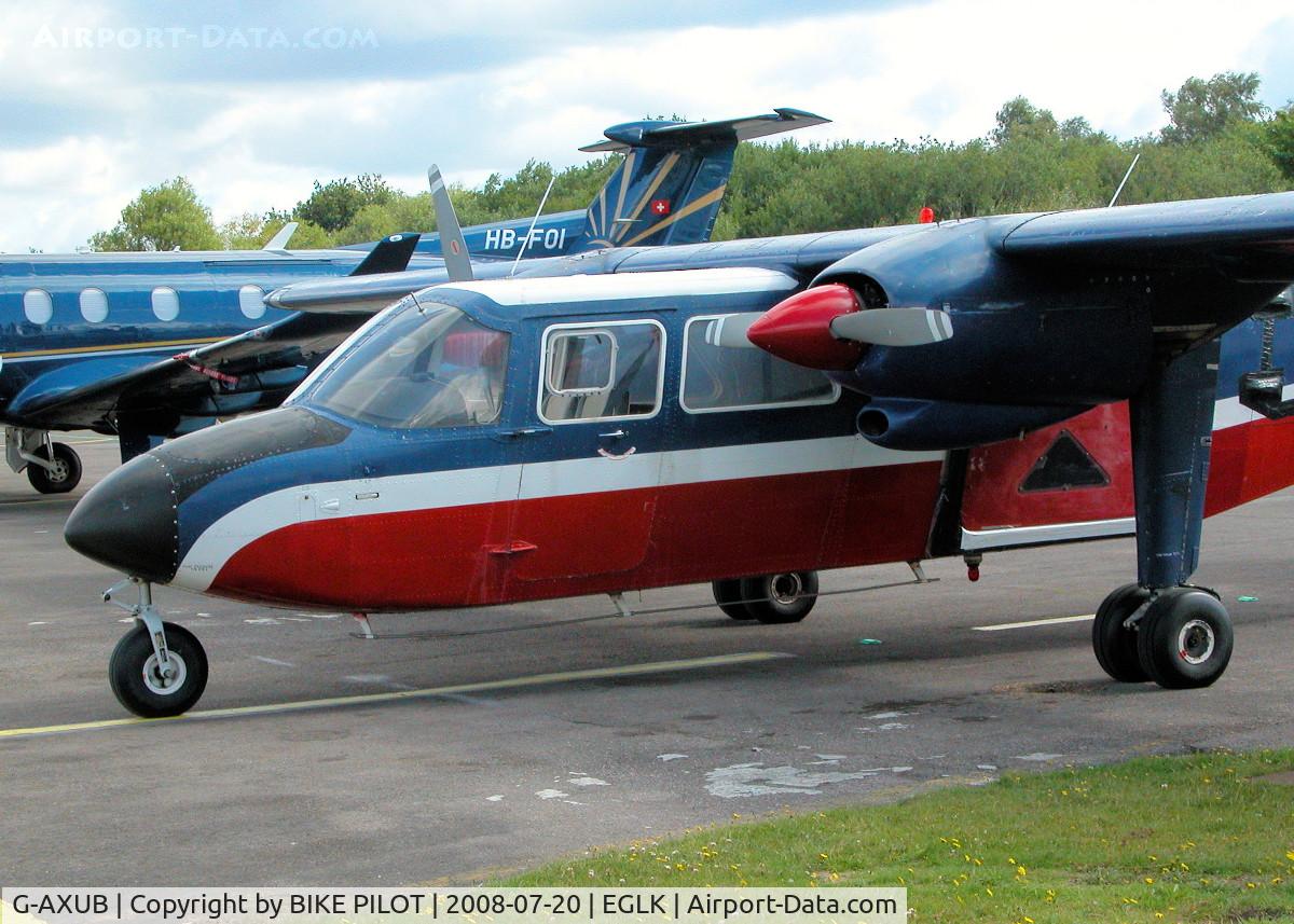 G-AXUB, 1969 Britten-Norman BN-2A Islander C/N 121, PICKING UP THE RED DEVILS PARACHUTE TEAM FOR A DROP AT FARNBOROUGH AIRSHOW