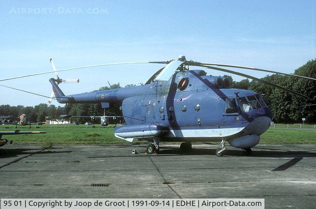 95 01, Mil Mi-14PL Haze A C/N B4001, This former East German heli turned up in the Uetersen museum. Now it's perserved in Berlin-Gatow.