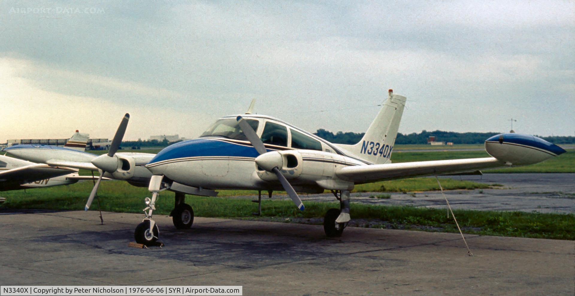 N3340X, 1967 Cessna 310L C/N 310L-0190, Parked at Syracuse in 1976