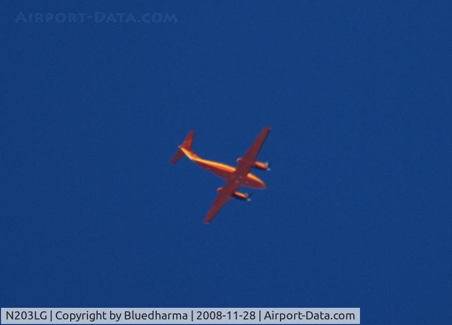 N203LG, 1981 Beech B200 King Air C/N BB-926, Flight for Life heading West early in the morning.