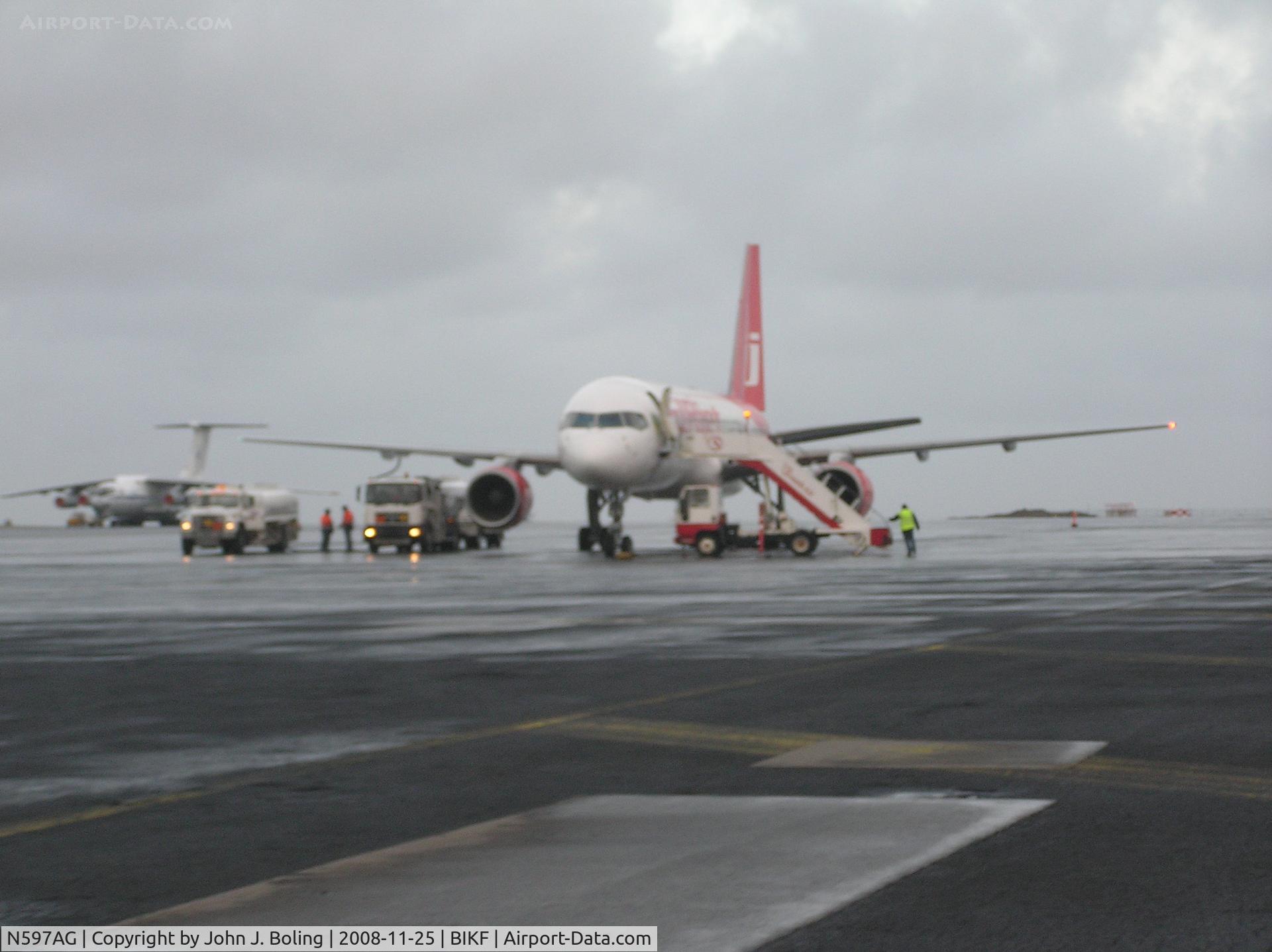N597AG, 1992 Boeing 757-236 C/N 25597, Refuel at Keflavik for next ferry leg to KDLH, then KVCV.