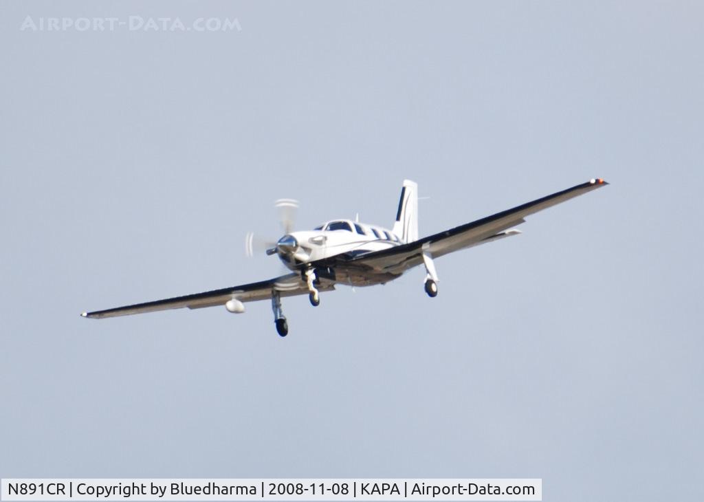 N891CR, 2007 Piper PA-46-500TP Malibu Meridian C/N 4697321, On final approach to 17R.