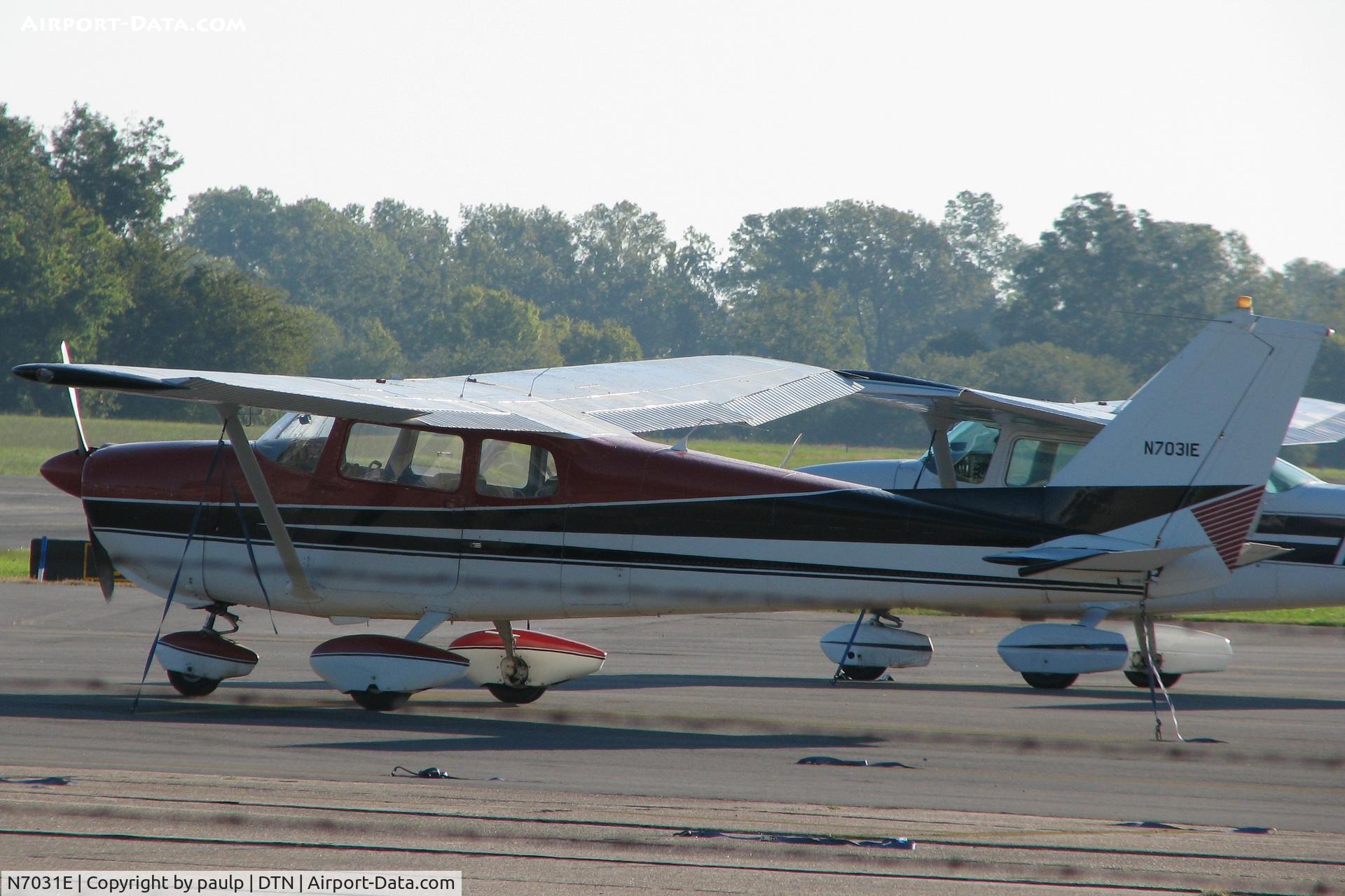 N7031E, 1960 Cessna 175A Skylark C/N 56531, Parked at Downtown Shreveport.