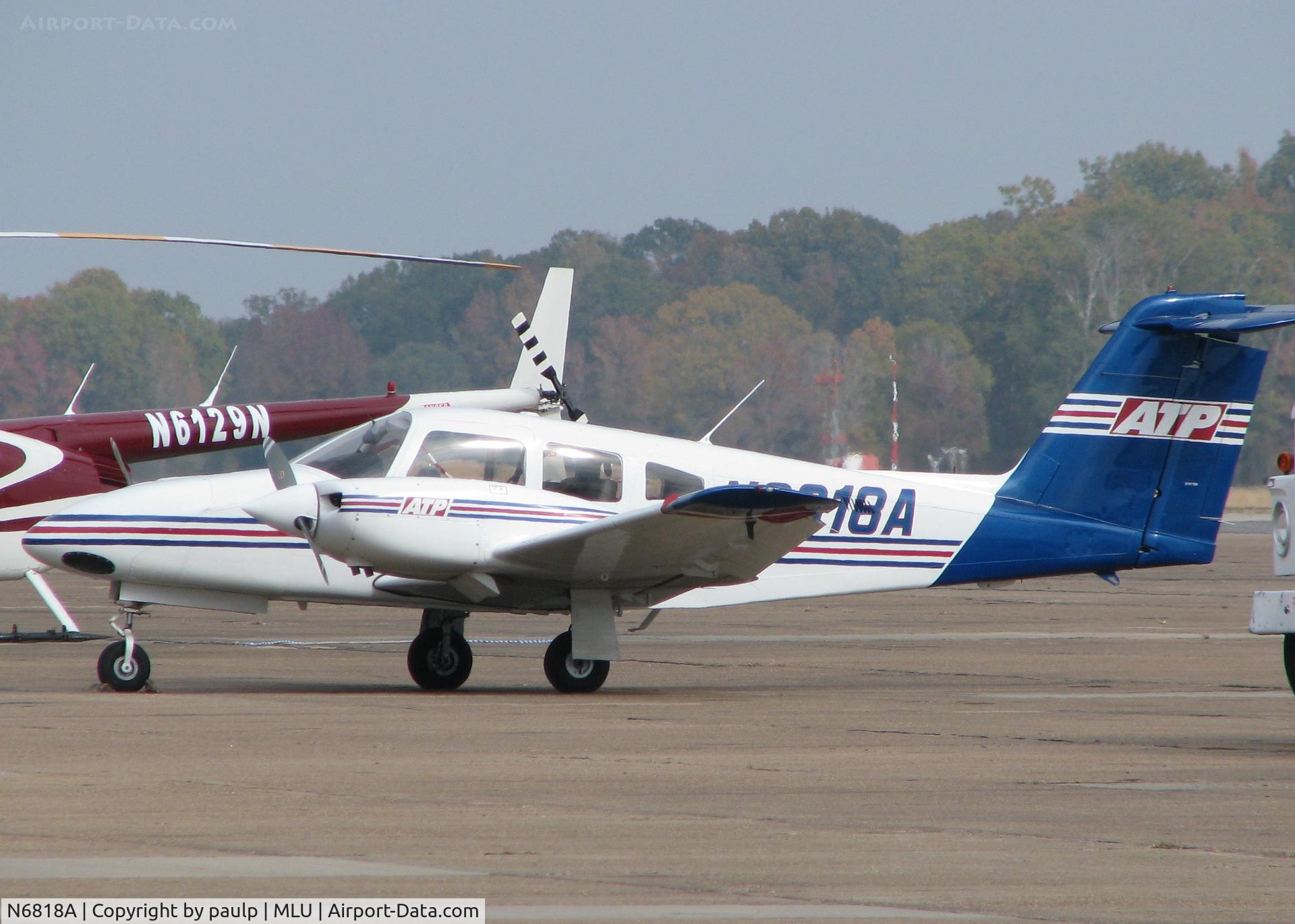 N6818A, 2008 Piper PA-44-180 Seminole C/N 4496263, Parked at the Monroe Louisiana airport.