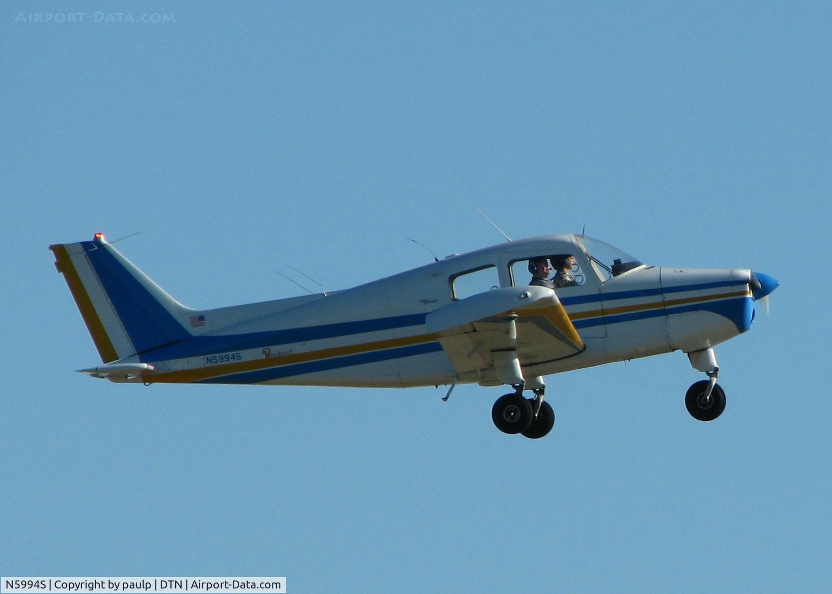N5994S, 1966 Beech A23-19 C/N MB-84, Taking off from Downtown Shreveport.
