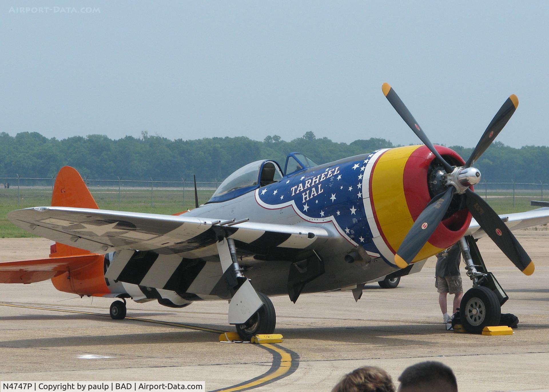 N4747P, 1945 Republic P-47D-40-RA Thunderbolt C/N 44-90368, On display at Barksdale Air Force Base.