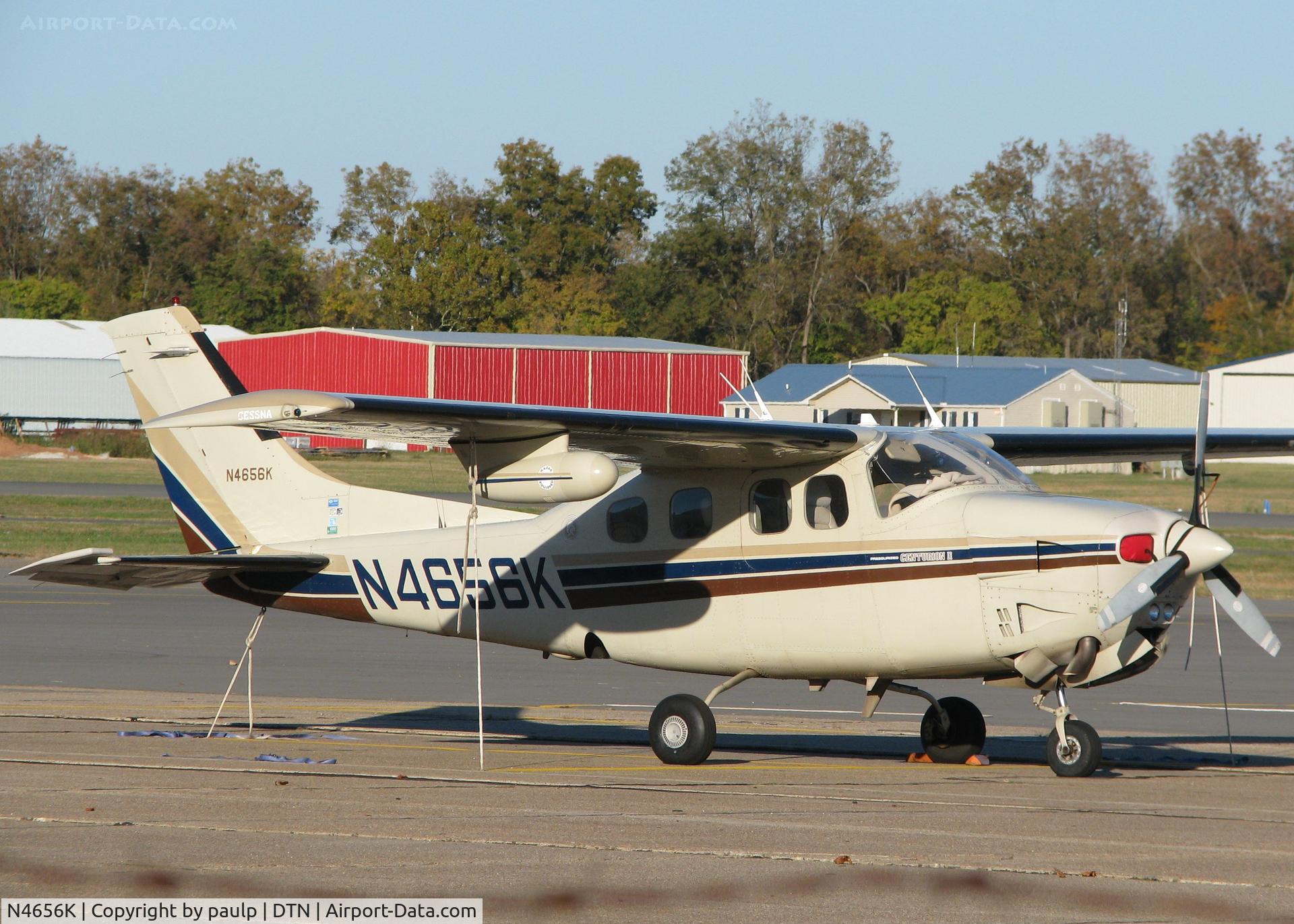 N4656K, 1979 Cessna P210N Pressurised Centurion C/N P21000251, Parked at Downtown Shreveport.