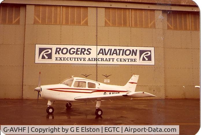 G-AVHF, 1967 Beech A23-19 Musketeer Sport III C/N MB-236, At Cranfield before Coventry where it flew from till 1990
