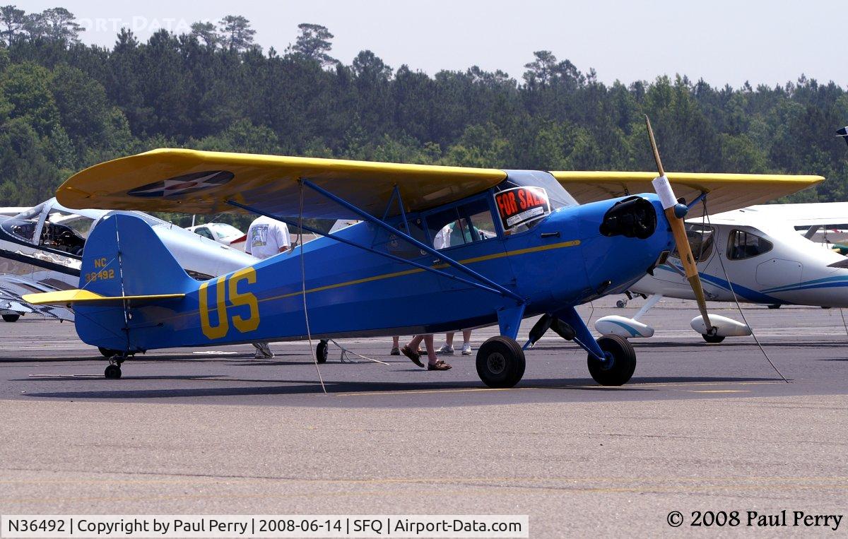 N36492, 1942 Taylorcraft DC-65 C/N 4166, The fly in is a good place to show your plane for sale