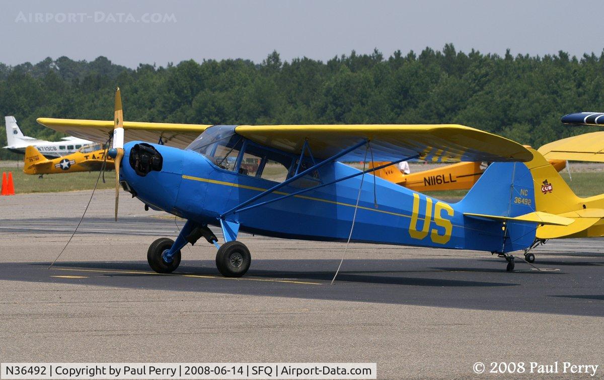 N36492, 1942 Taylorcraft DC-65 C/N 4166, The vintage trainer colors were a nice touch