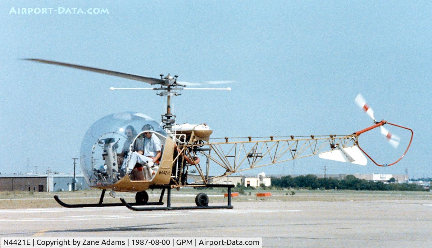 N4421E, 1966 Bell 47D-1 C/N K6112, At Grand Prairie Municipal - Bell 47