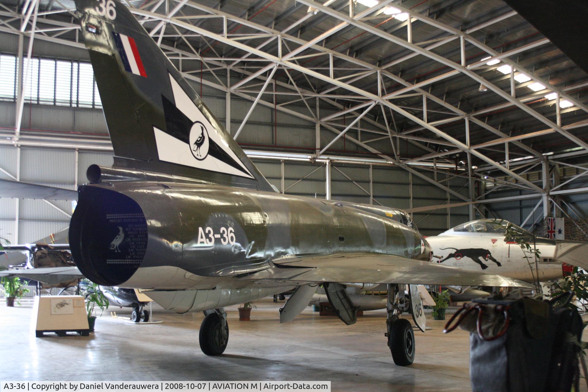 A3-36, 1965 Dassault Mirage IIIO(F) C/N 36, Displayed in Austalian Aviation Heritage Centre - Winnellie NT