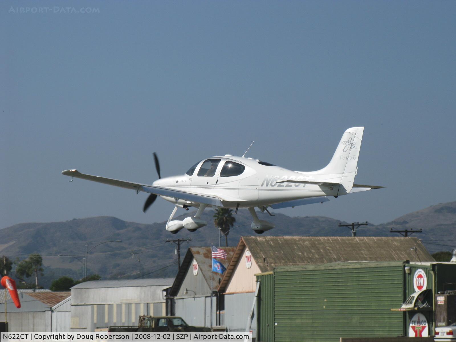 N622CT, Cirrus SR22 C/N 3151, 2008 Cirrus SR22 GTS (Generation Two-Special) Turbo, Continental IO-550-N 310 Hp, on final for Rwy 22