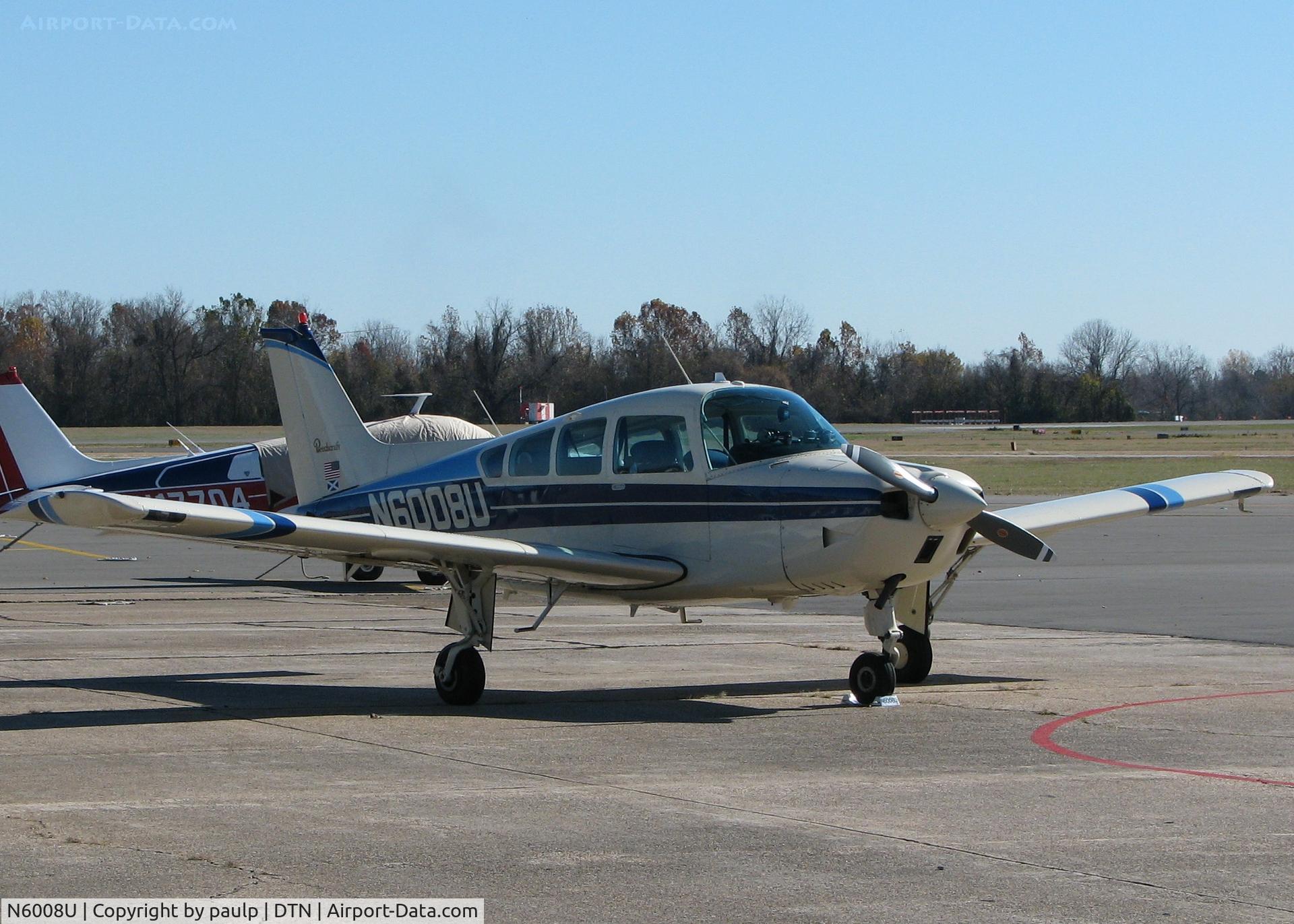 N6008U, 1978 Beech C24R C/N MC-616, Parked at Downtown Shreveport.