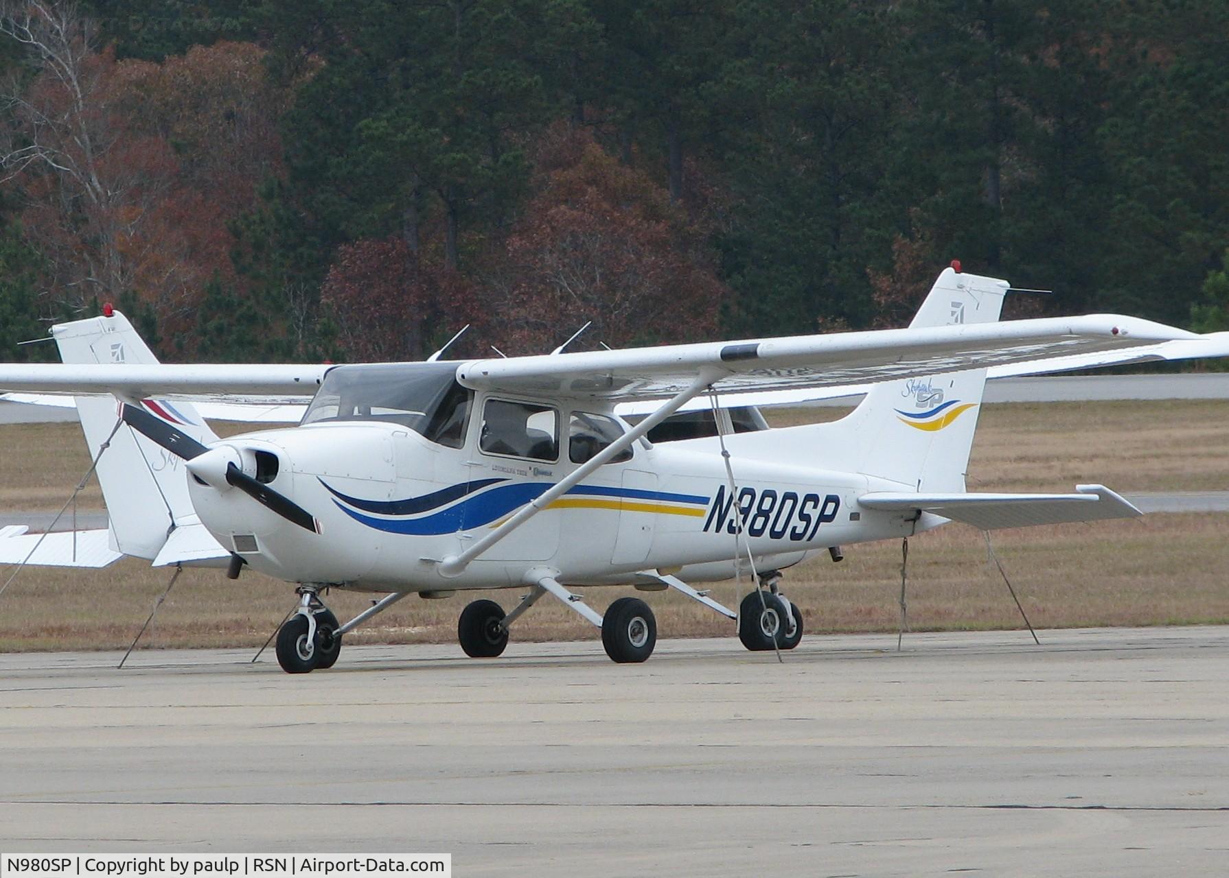 N980SP, 1999 Cessna 172S C/N 172S8182, Parked at the Ruston Louisiana airport.