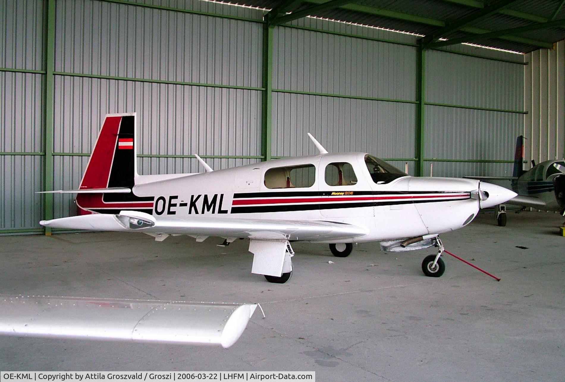 OE-KML, Mooney M20J 201 C/N 24-3025, Fertöszentmiklos / Meidl Airport / LHFM - Hungary