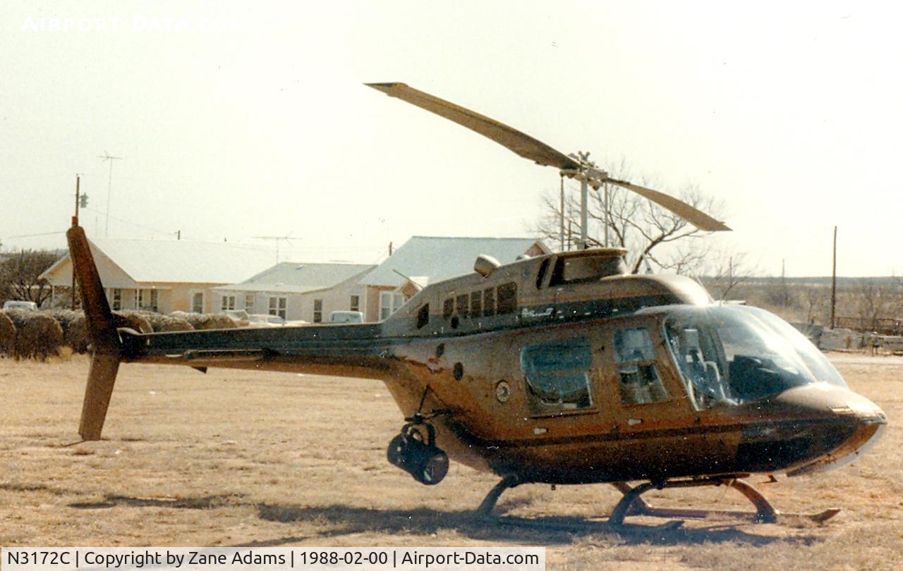 N3172C, Bell 206B C/N 3669, Bell 206B at Gail, TX ( Borden County Sheriff Department? )