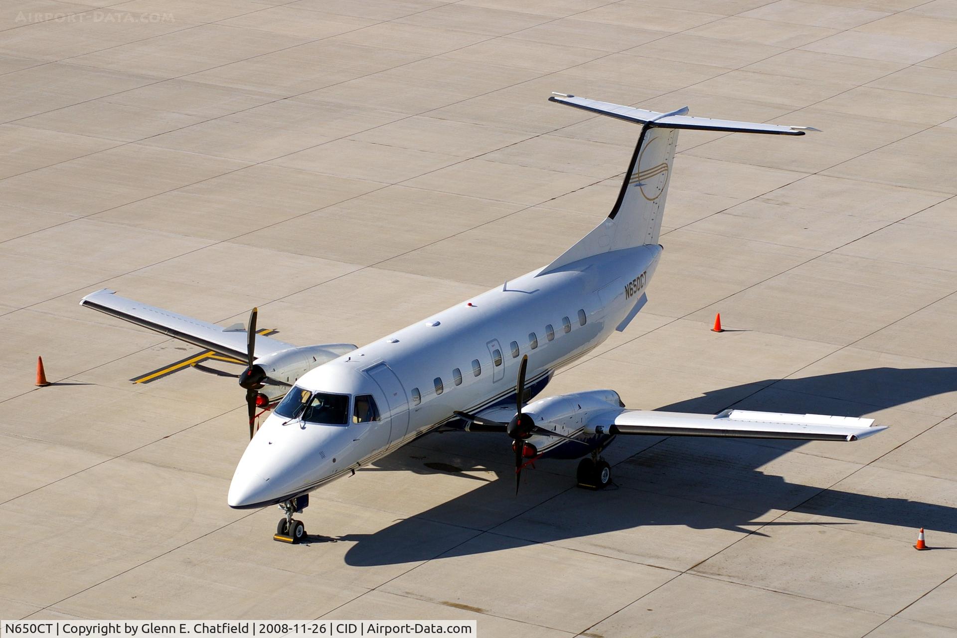 N650CT, 1990 Embraer EMB-120ER Brasilia C/N 120198, Parked in front of Landmark, seen from the control tower