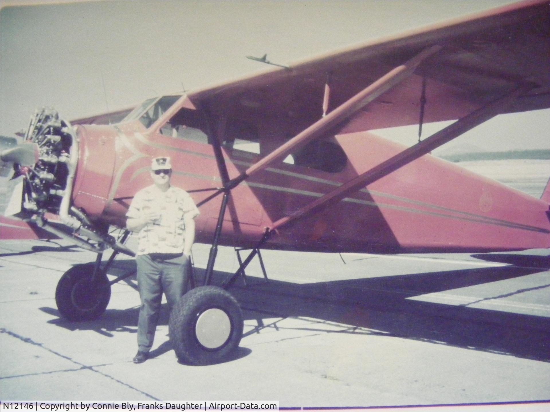 N12146, 1931 Stinson W C/N 3054, Frank Bly with His Stinson around 1975