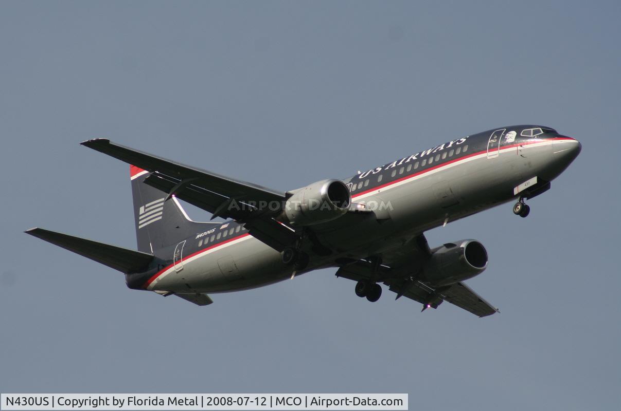 N430US, 1989 Boeing 737-4B7 C/N 24552, US Airways 737-400