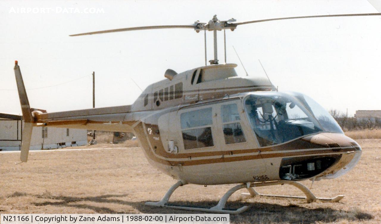 N21166, 1981 Bell 206B JetRanger III C/N 3447, Bell 206B at Gail, TX ( Texas Department of Public Safety? )