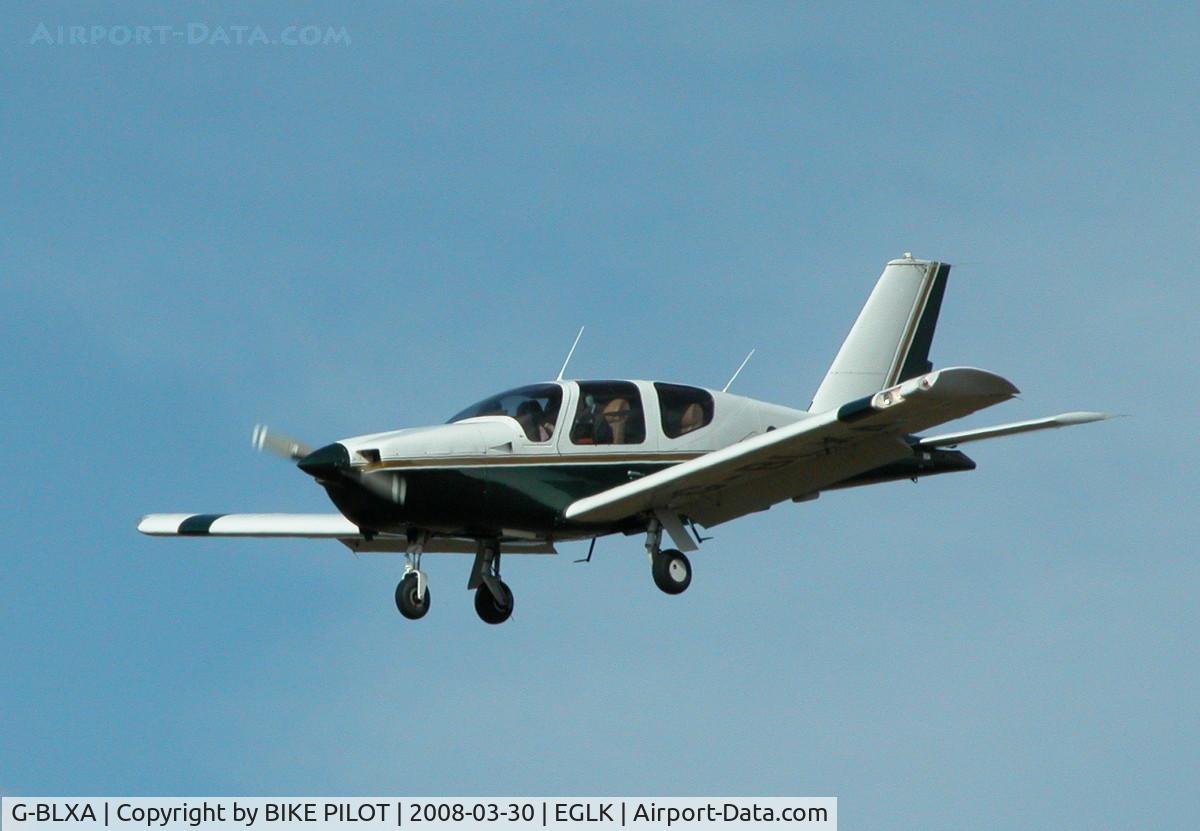 G-BLXA, 1982 Socata TB-20 Trinidad C/N 284, ON FINALS FOR RUNWAY 25