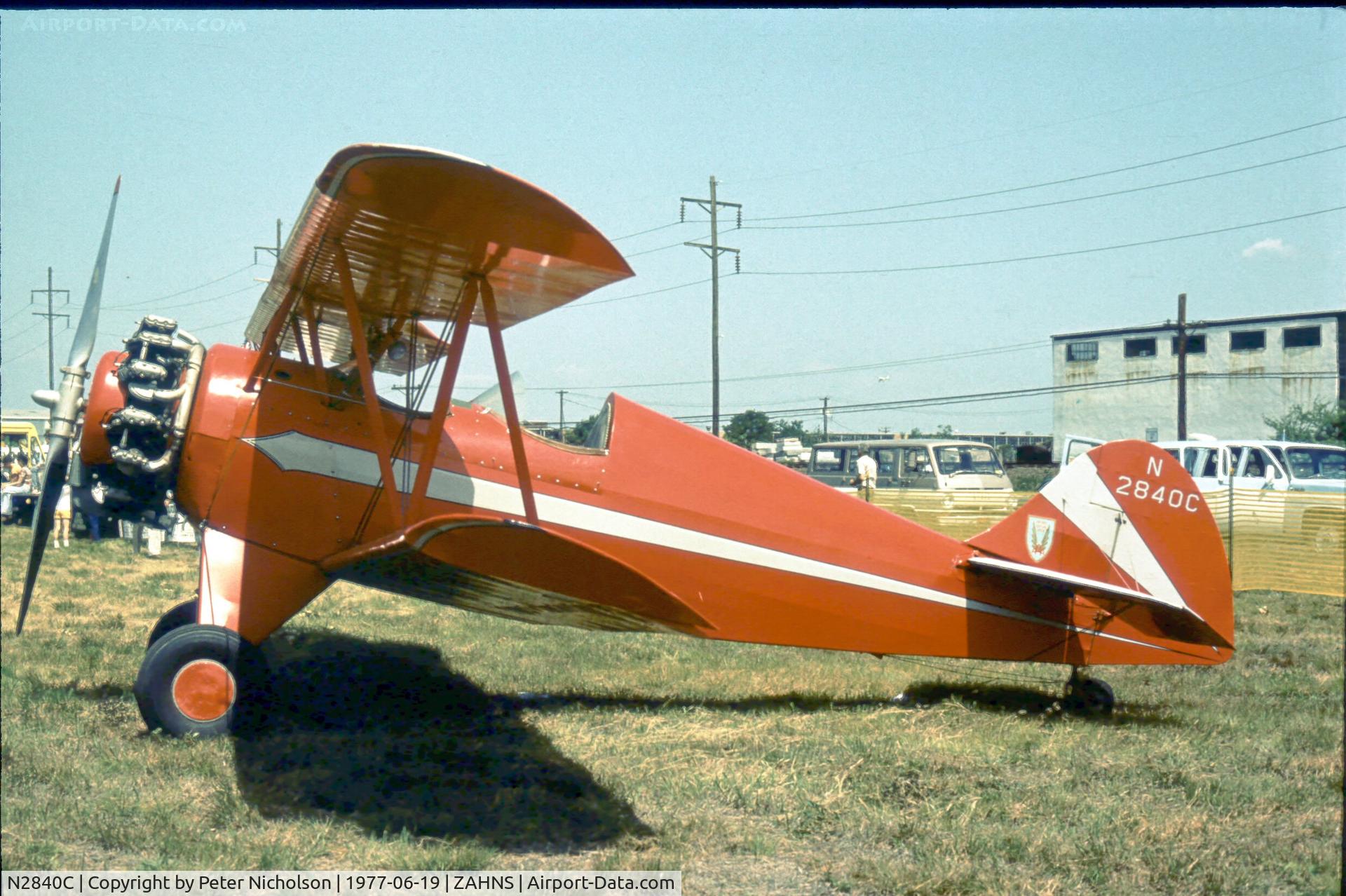 N2840C, 1957 Flaglor High Tow C/N 1, A one-off: also known as Flaglor Fleet as it is a modified Fleet 16B and was seen at Zahns Airport, Amityville NY in 1977 - airport closed since 1980.