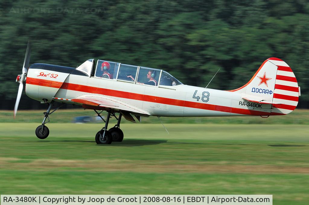 RA-3480K, Yakovlev Yak-52 C/N 9111413, Ex DOSAAF Yak-52 still in its original colours.