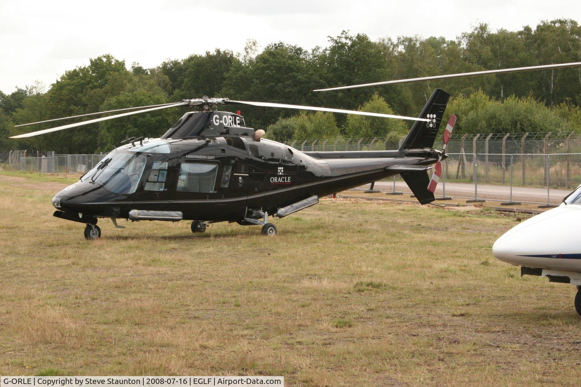 G-ORLE, 1979 Agusta A-109A C/N 7163, Taken at Farnborough Airshow on the Wednesday trade day, 16th July 2009.