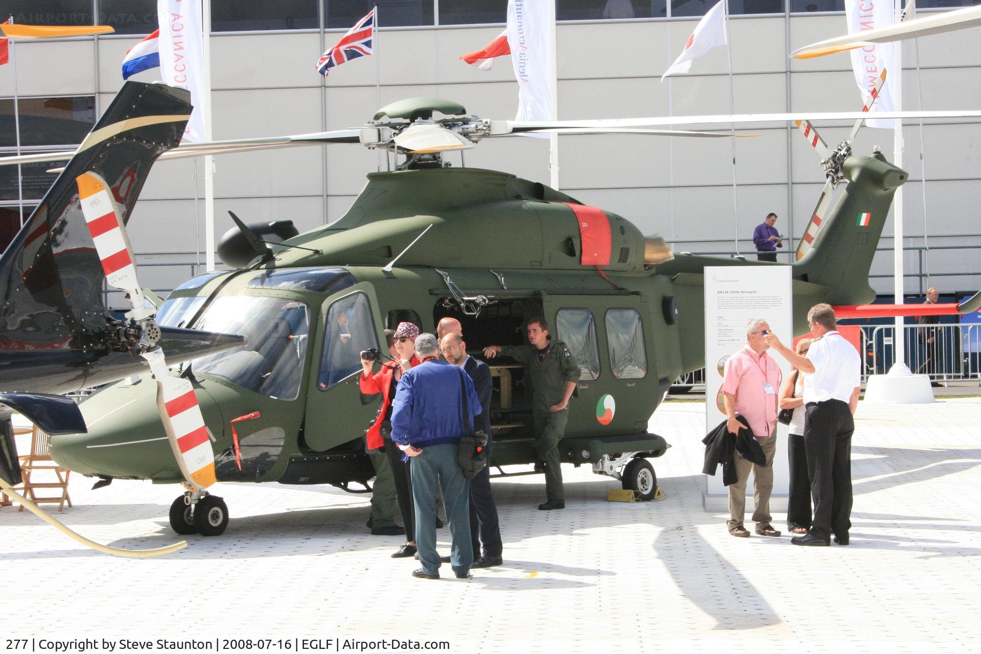 277, AgustaWestland AW-139 C/N 31078, Taken at Farnborough Airshow on the Wednesday trade day, 16th July 2009.