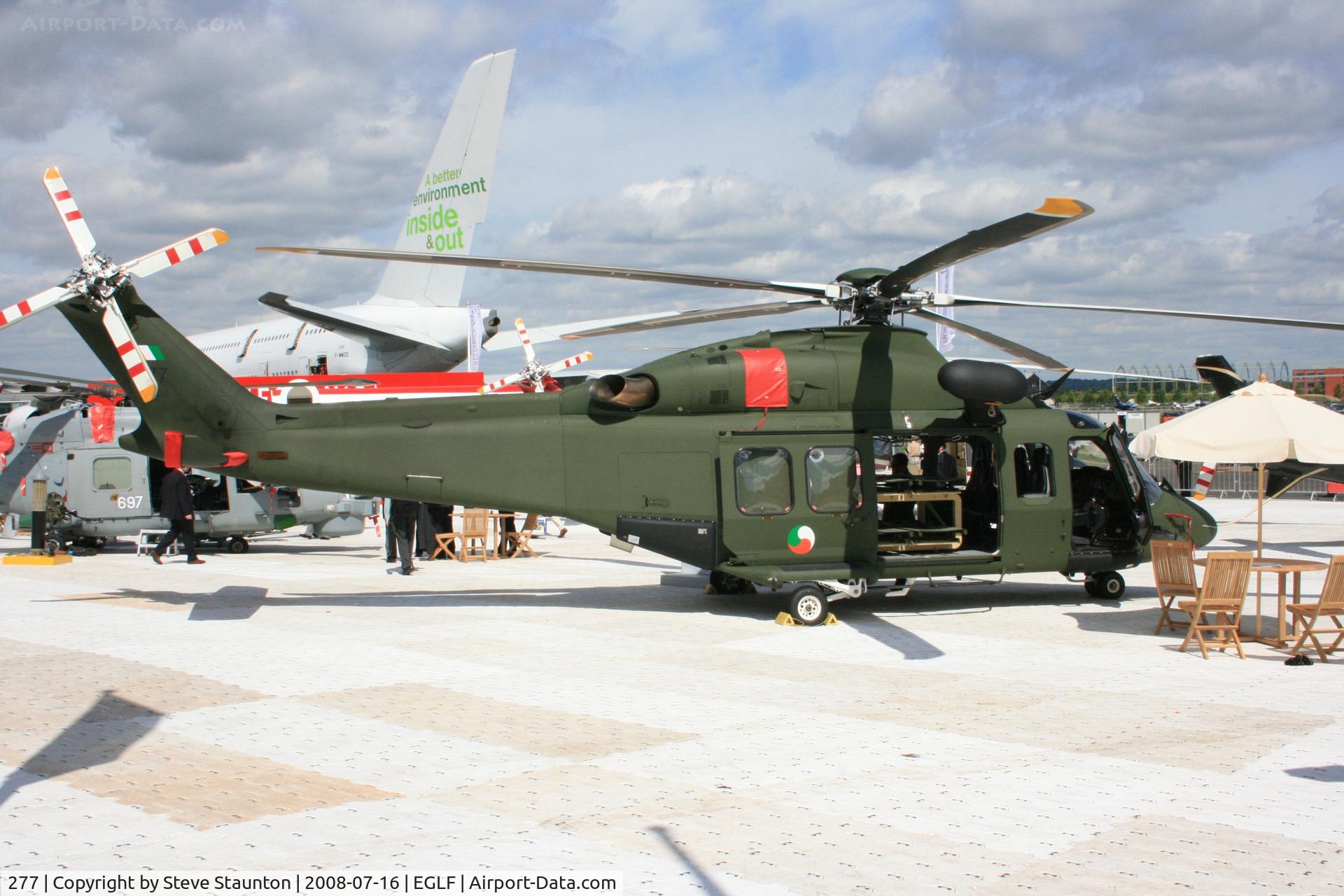 277, AgustaWestland AW-139 C/N 31078, Taken at Farnborough Airshow on the Wednesday trade day, 16th July 2009.
