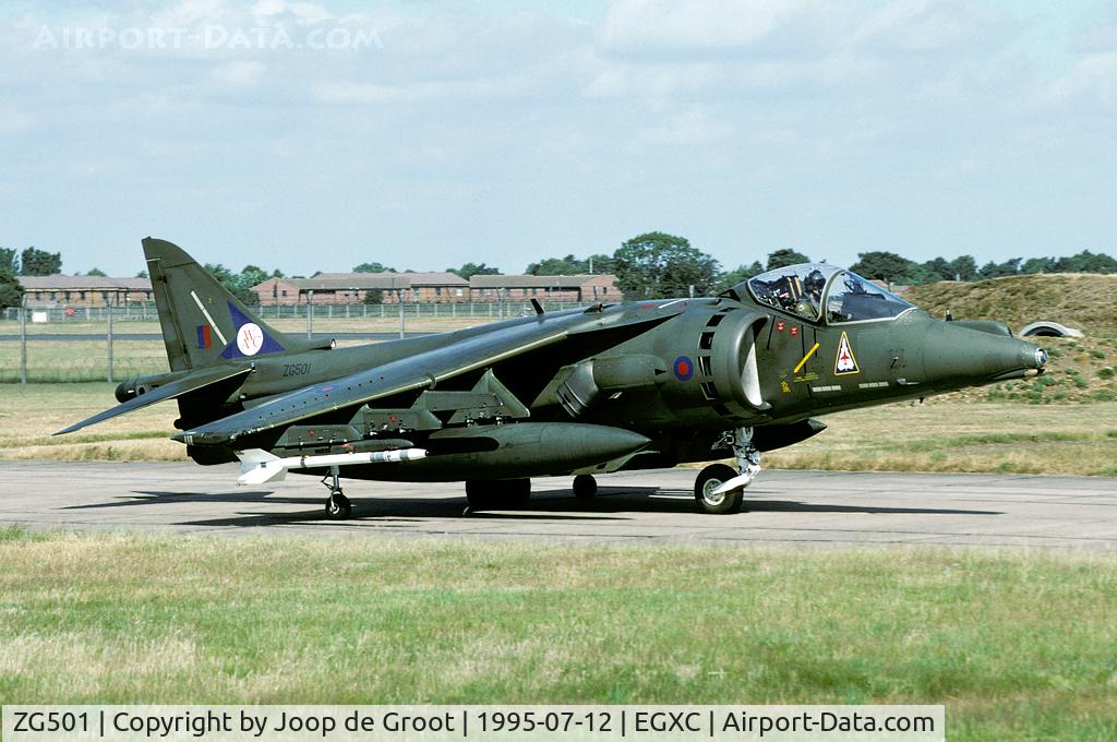 ZG501, British Aerospace Harrier GR.9 C/N P72, AWC/SAOEU markings and old green camo.