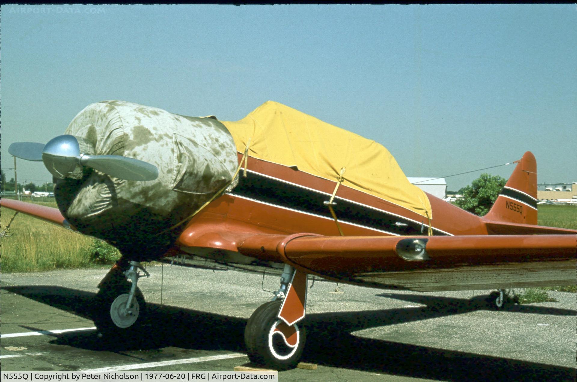 N555Q, 1957 North American AT-6G Texan C/N 197-042, A much earlier colour scheme - seen at Republic Airport, Long Island in 1977