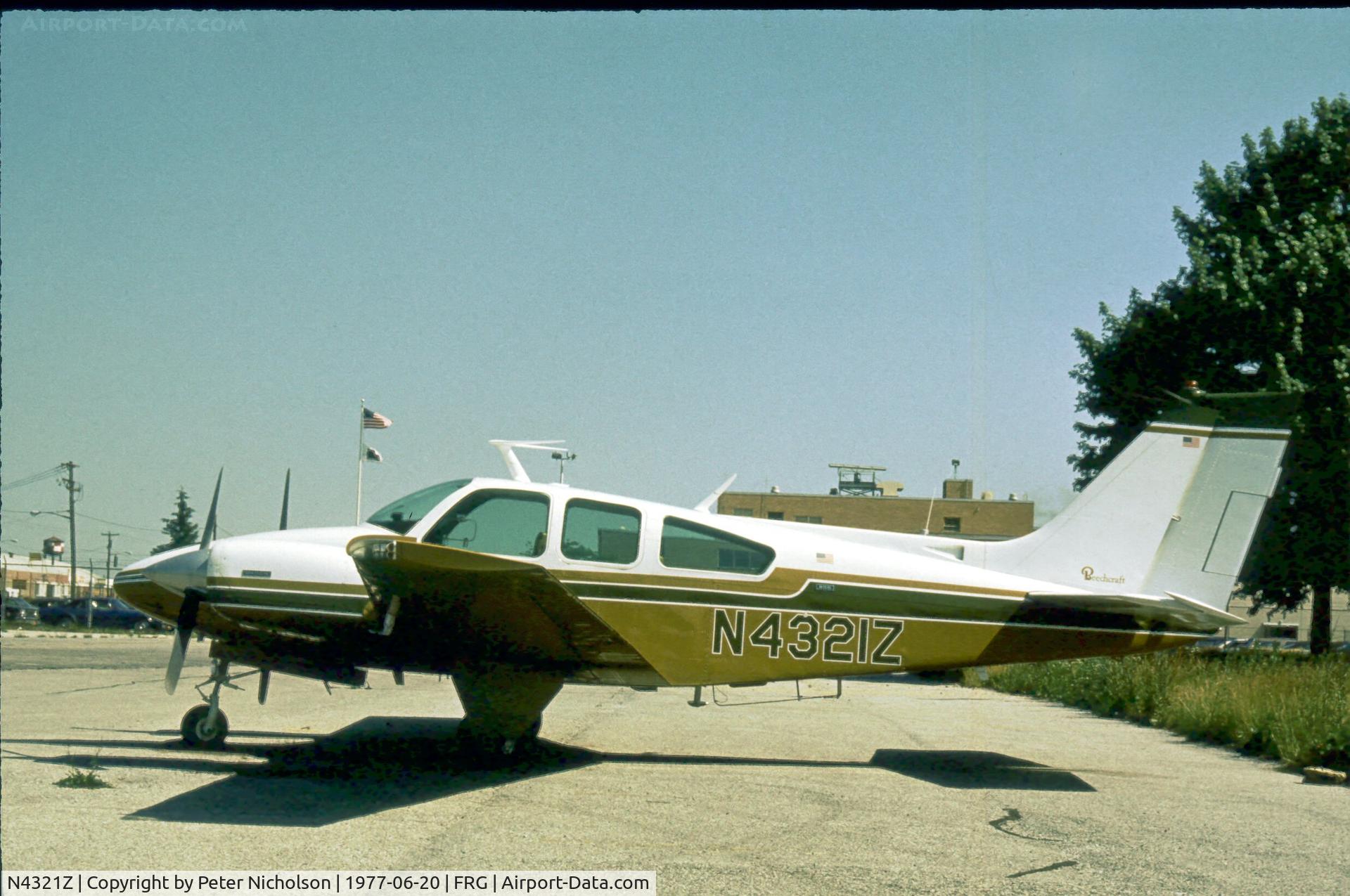 N4321Z, 1972 Beech 95-B55 (T42A) Baron C/N TC-1463, Saw this Baron at Republic Airport, Long Island in 1977