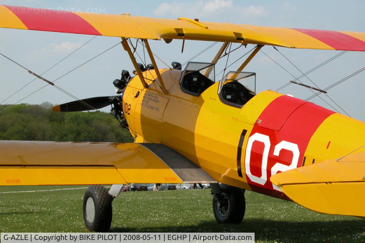 G-AZLE, 1940 Boeing E-75 C/N 75-8543, POPHAM DEHAVILLAND FLY-IN 2008 BASED AT PRIVATE STRIP TONGHAM SURREY UK