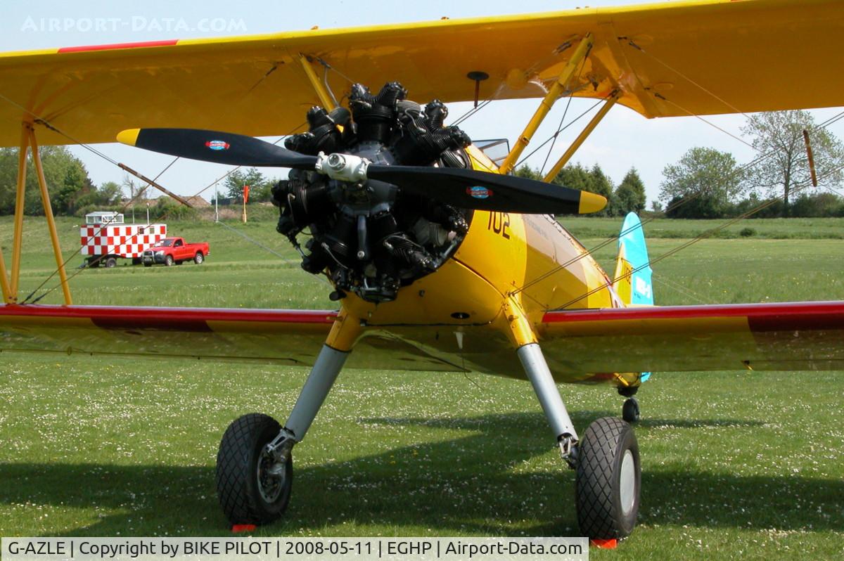 G-AZLE, 1940 Boeing E-75 C/N 75-8543, POPHAM DEHAVILLAND FLY-IN 2008 BASED AT PRIVATE STRIP TONGHAM SURREY UK