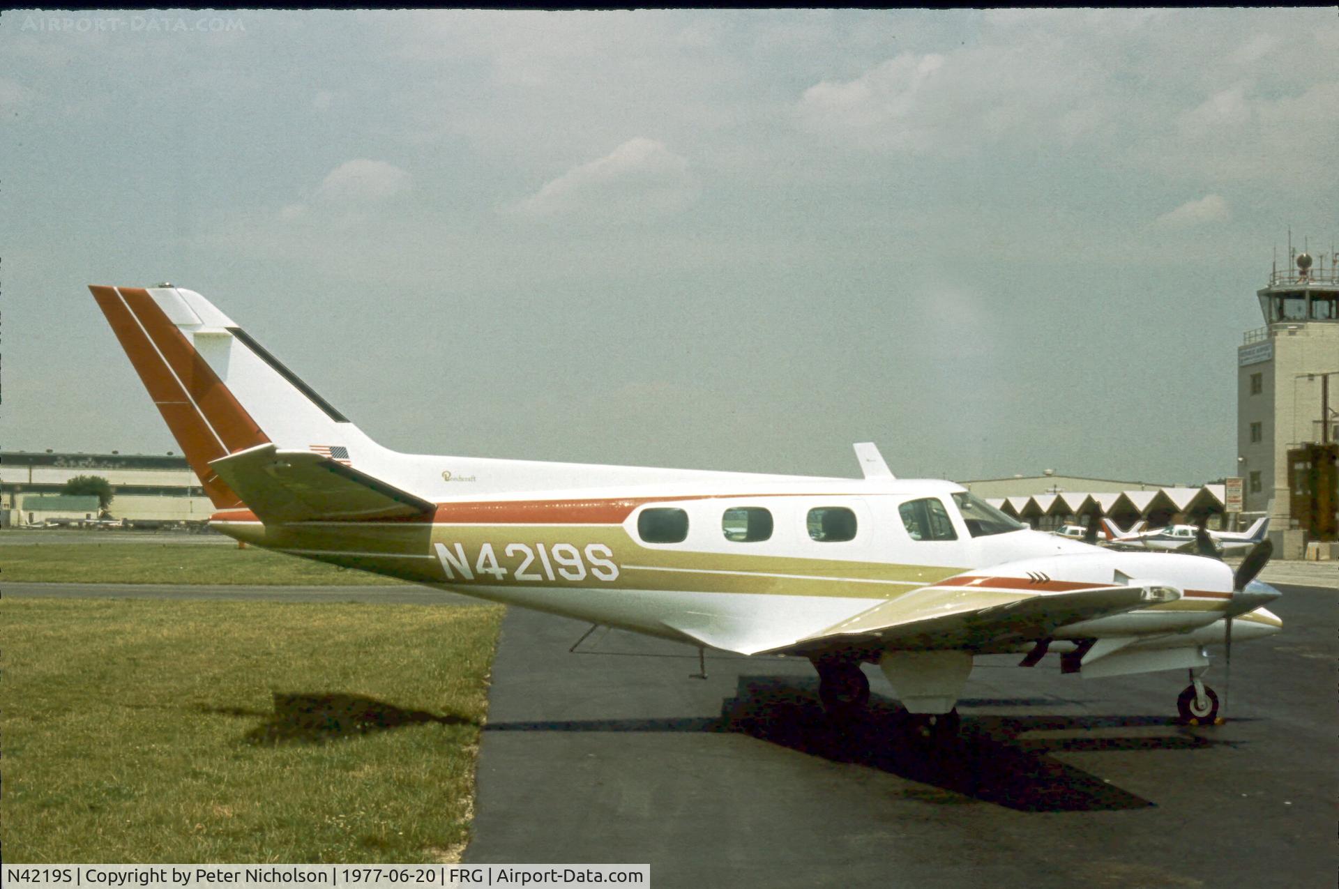 N4219S, 1976 Beech B-60 Duke C/N P-404, This Duke was seen at Republic Airport, Long Island in the Summer of 1977