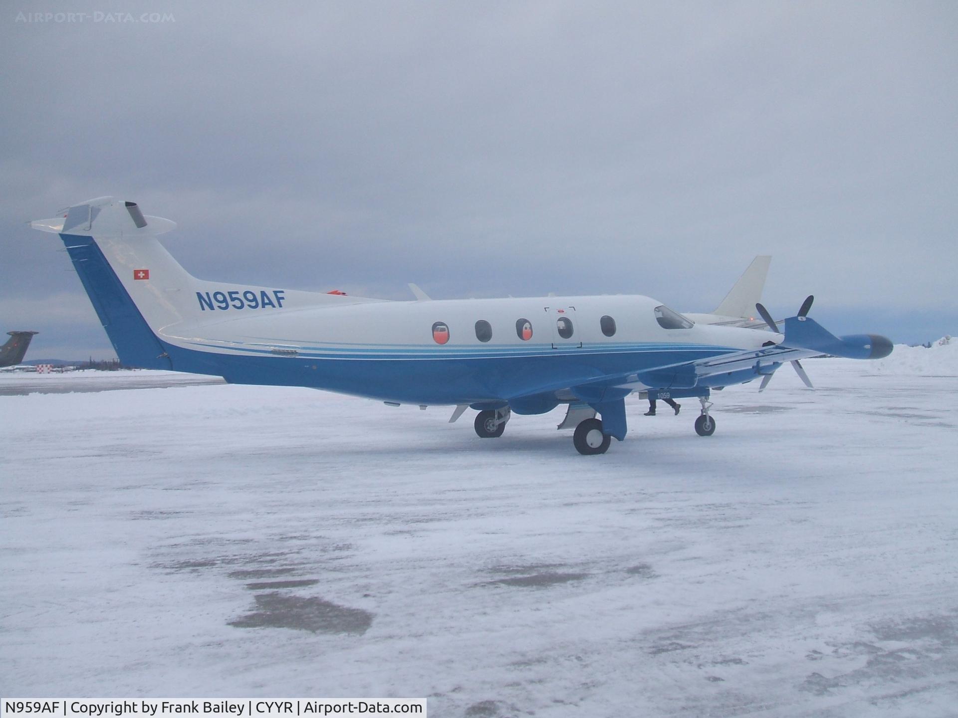 N959AF, Pilatus PC-12/47E C/N 1059, Parked at Woodward Aviation F.B.O. Goose Airport NL