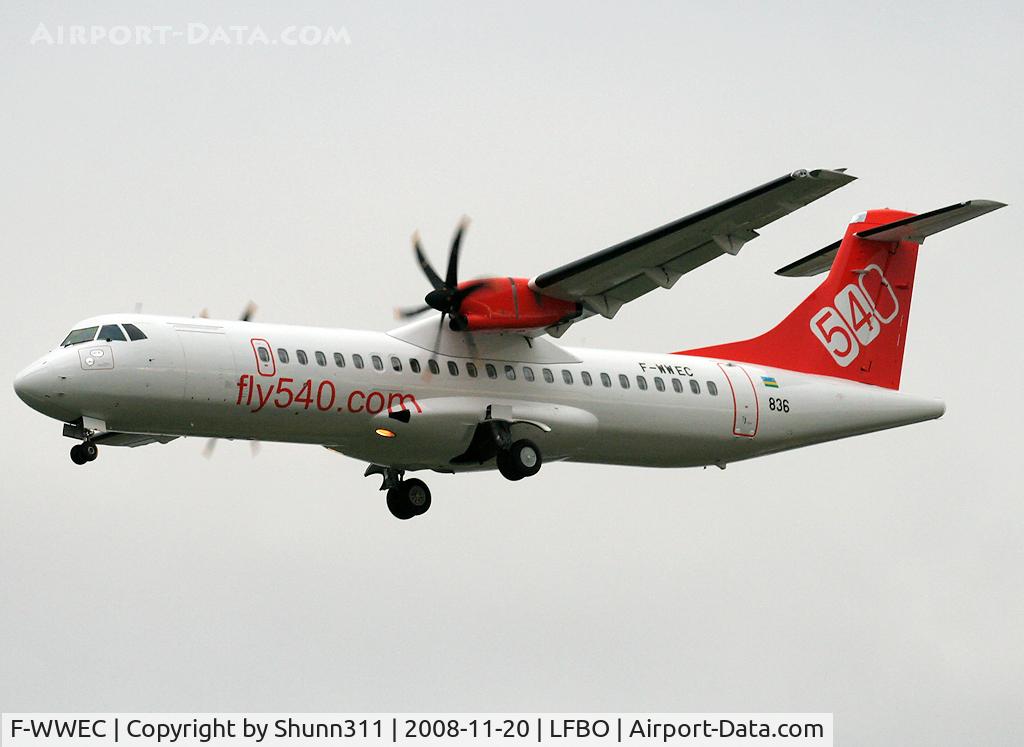 F-WWEC, 2009 ATR 72-212A C/N 836, C/n 836 - First ATR72 for Fly540 Kenya