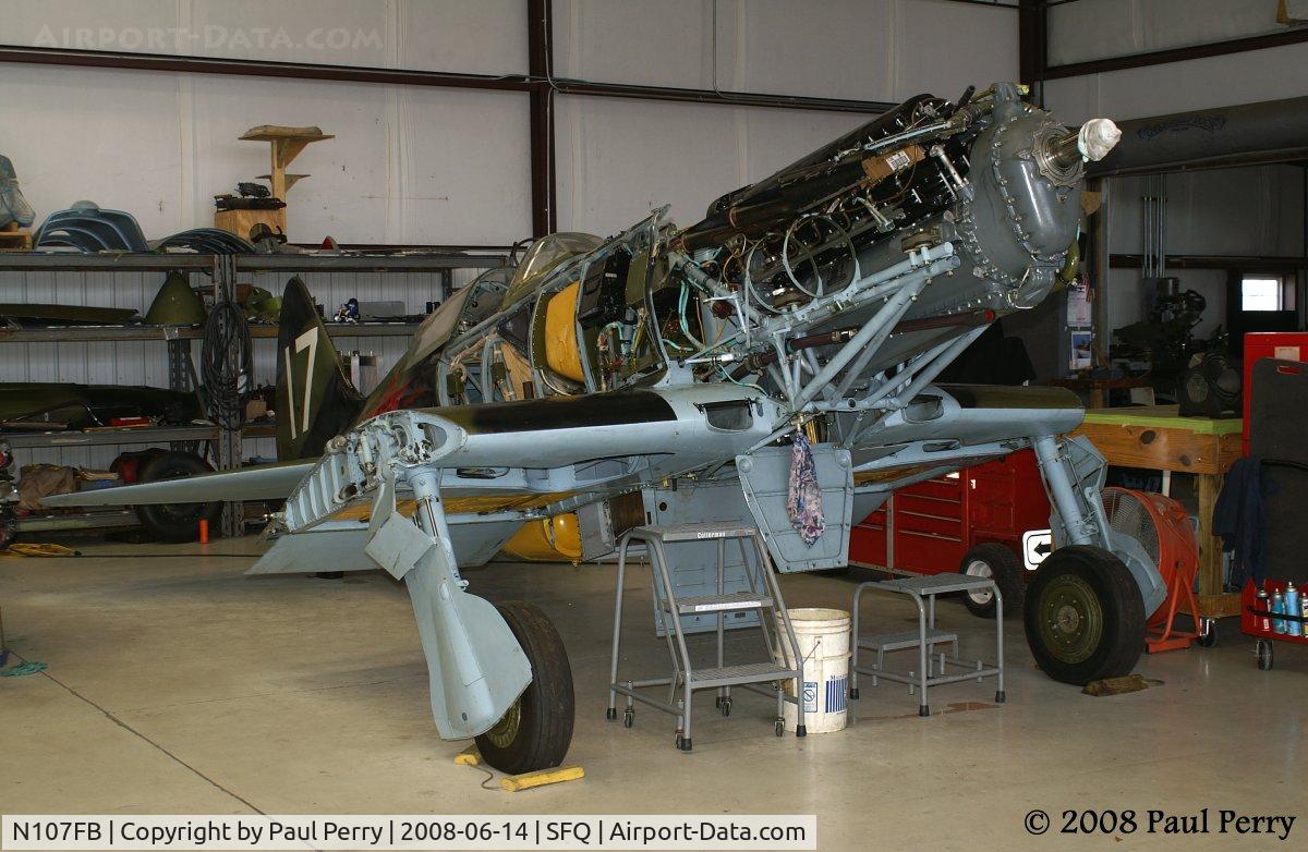 N107FB, Mikoyan-Gurevich MIG-3 C/N SEAV.02.0154, White 17 getting some restorative work done