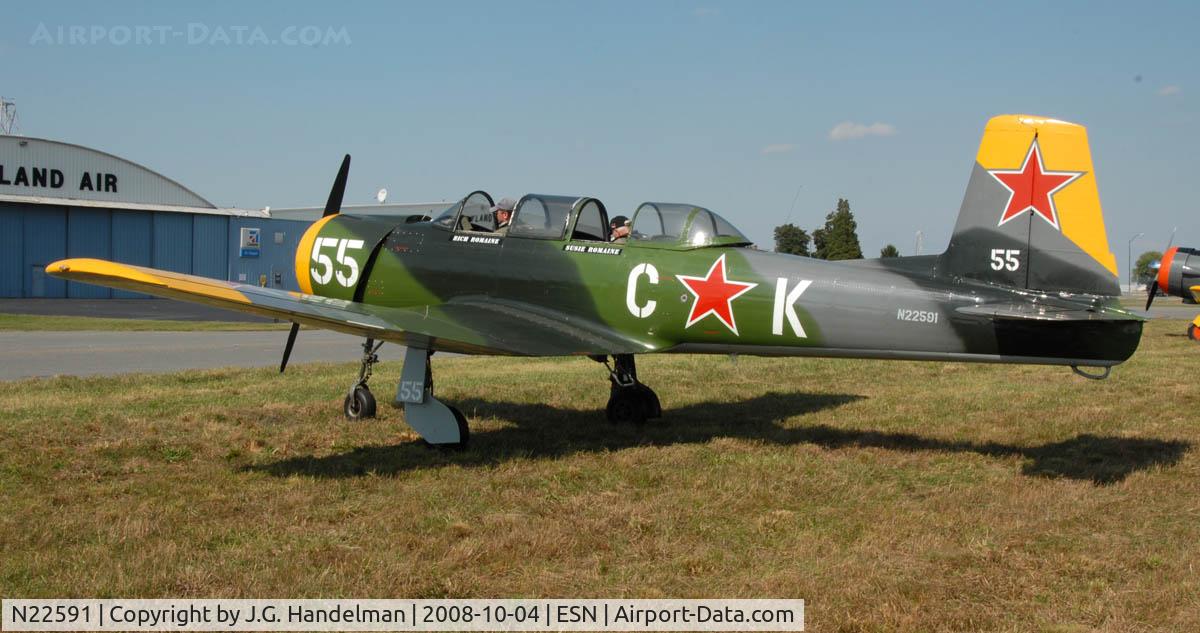 N22591, 1974 Nanchang CJ-6A C/N 1432026, rear view at Easton MD